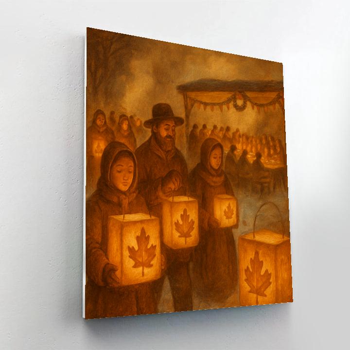Maple Sugar Lantern Procession Paint by numbers kits