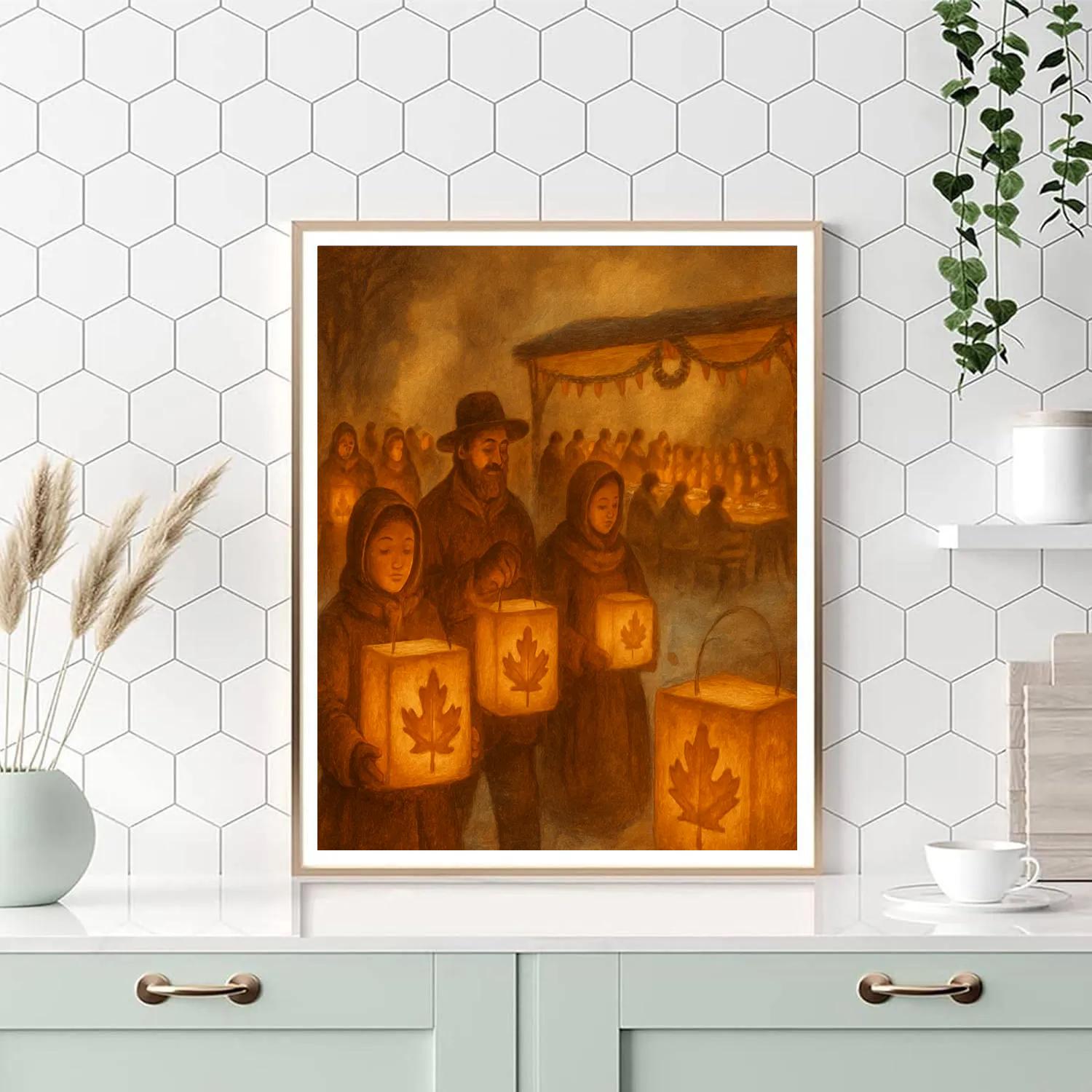 Maple Sugar Lantern Procession Paint by numbers kits
