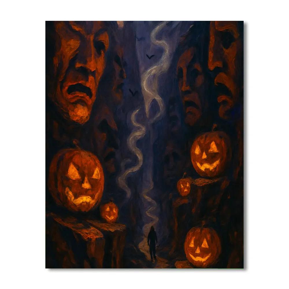 Pumpkin Lantern Ravine Paint by numbers art