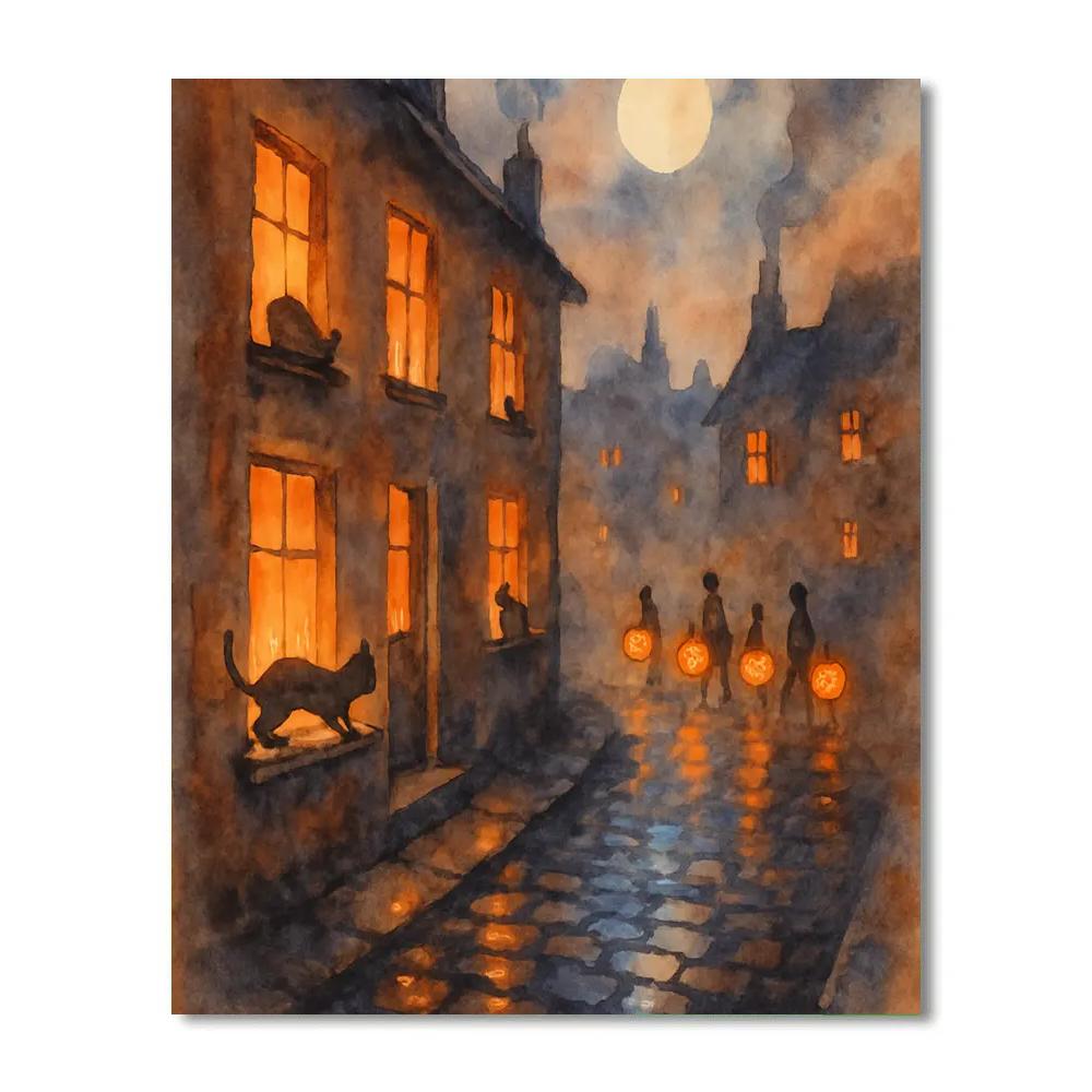 Lanterns Of Hollow Lane paint by numbers