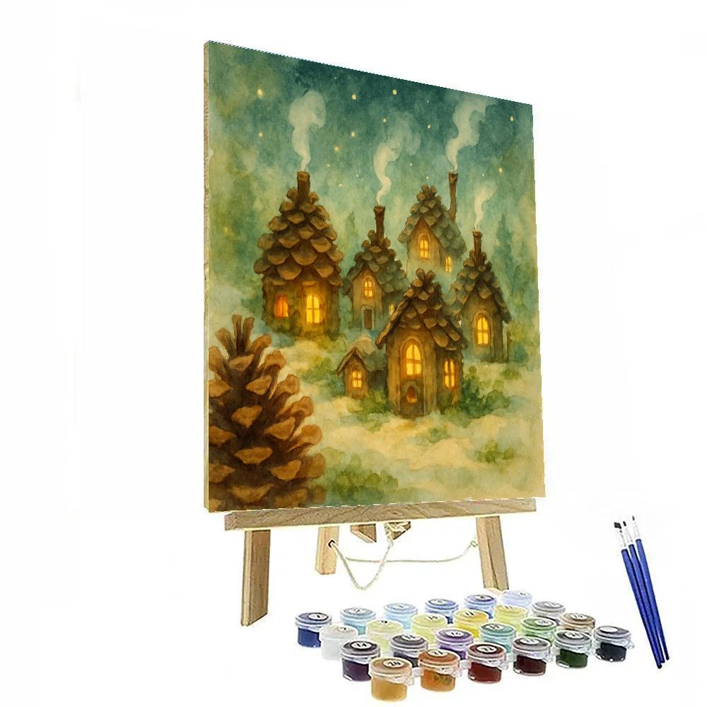 Pinecone Lantern Village Numbered painting kits