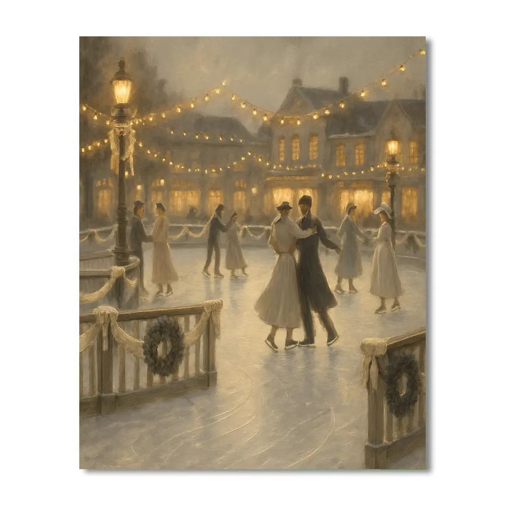 Ivory Ribbon Ice Rink DIY paint by numbers