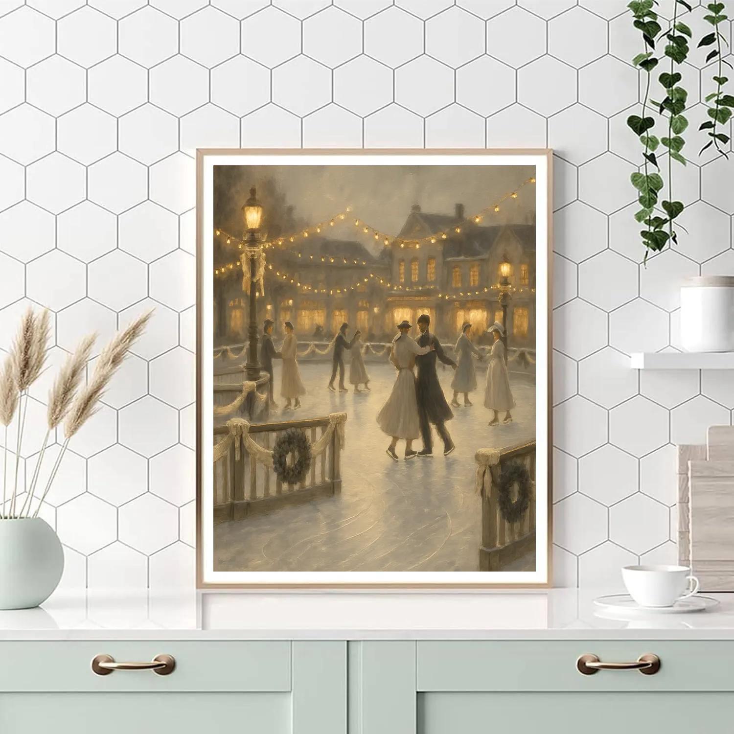 Ivory Ribbon Ice Rink DIY paint by numbers