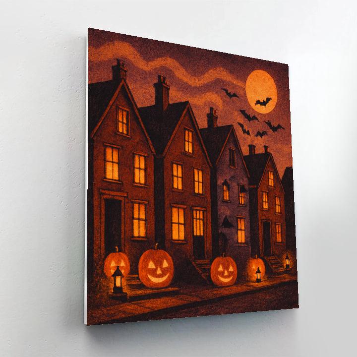 Moonlit Row Of Gablehouses Number painting