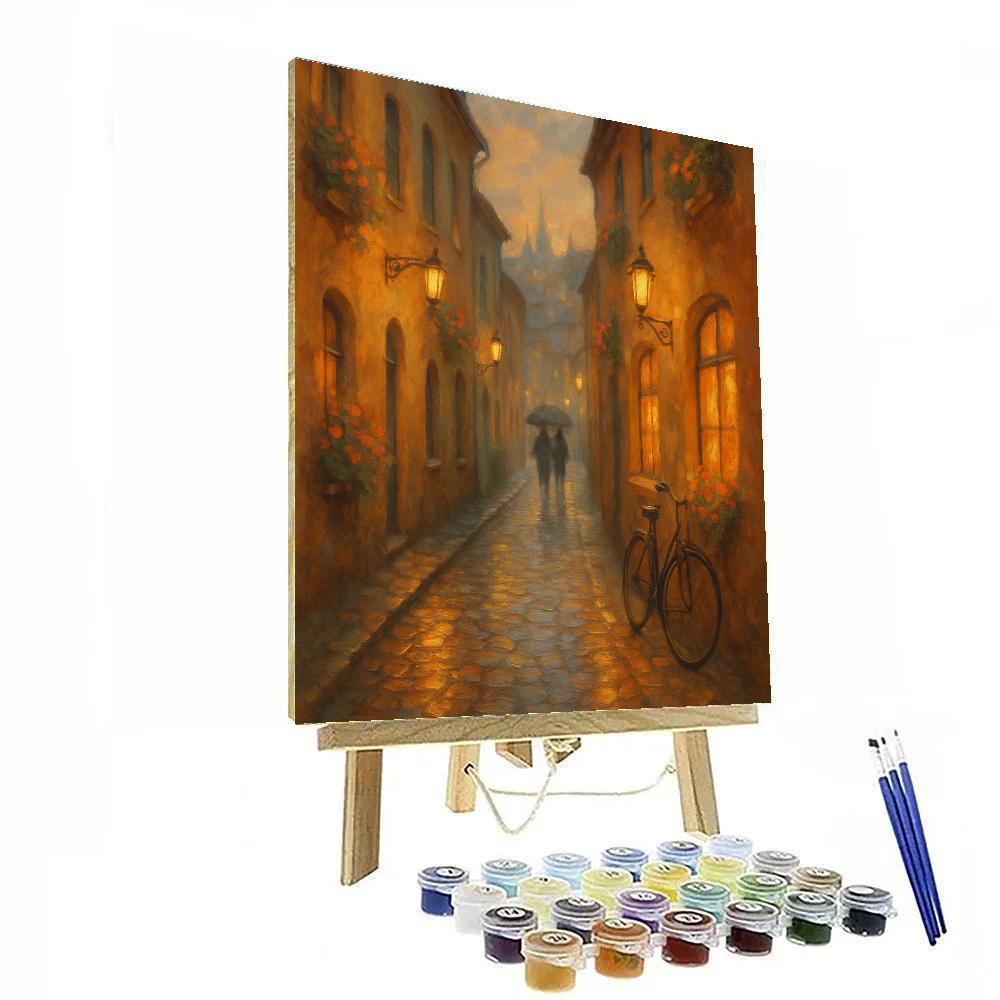 Lantern Alley At Dusk DIY paint by numbers