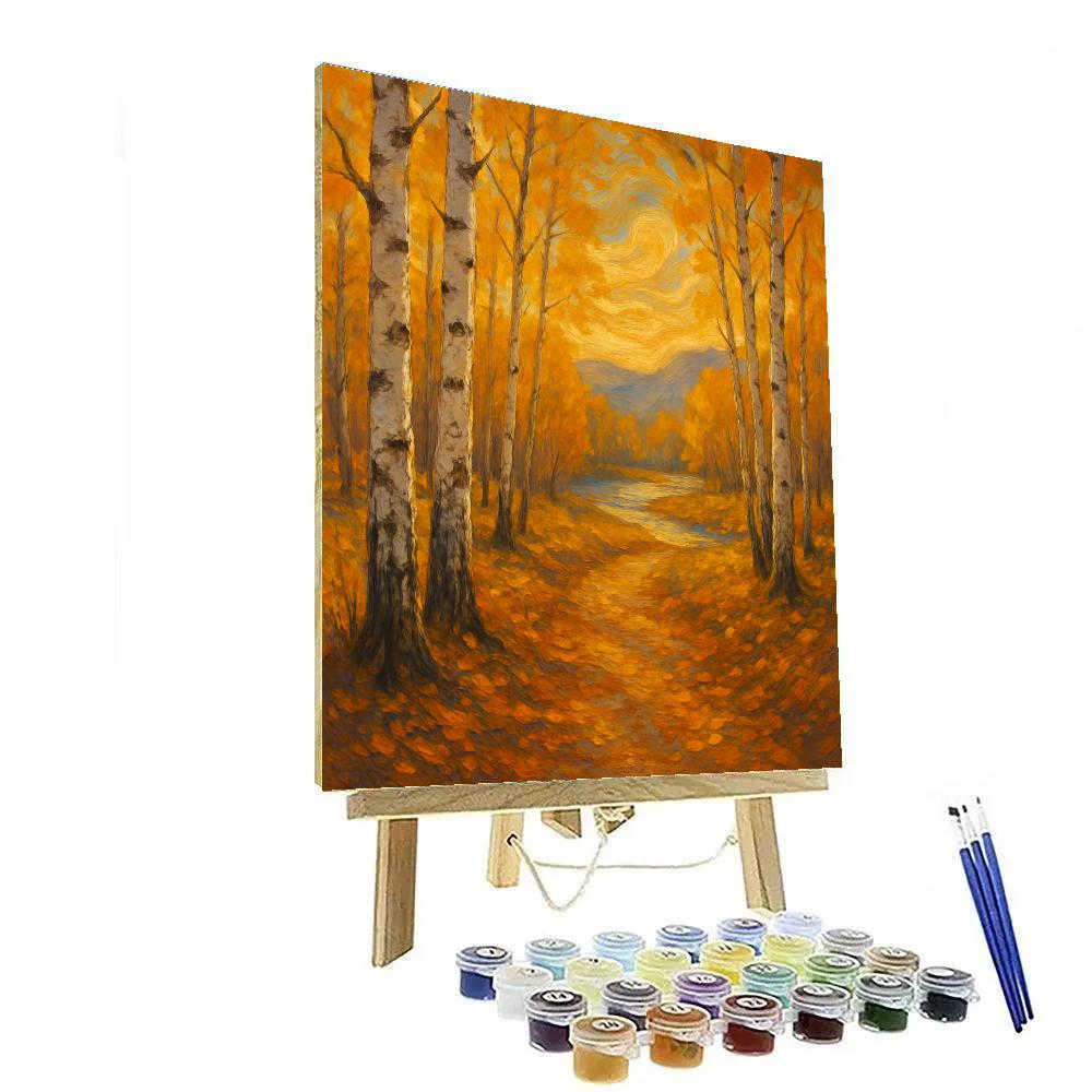 Golden Birch Trail DIY paint by numbers