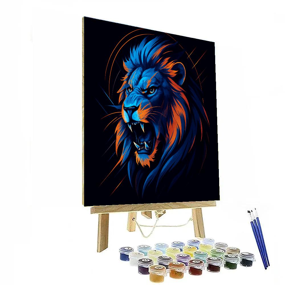 Neon Lion Majesty Paint by numbers art