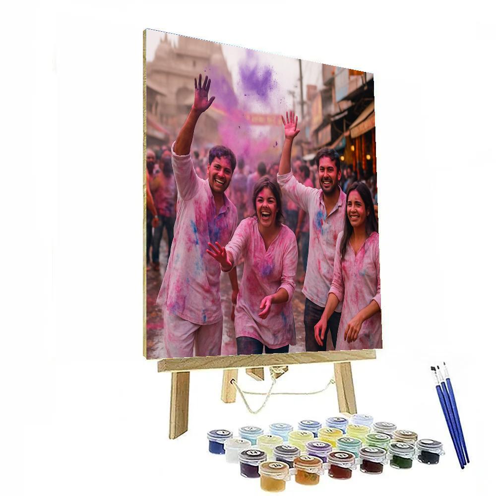 Holi Celebration In Mathura Painting by numbers kit