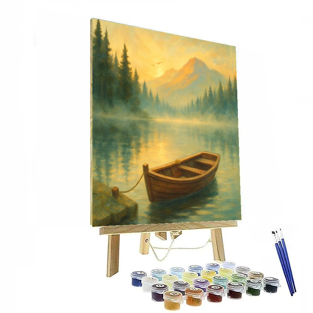Morning Mist At Pine Mirror DIY paint by numbers