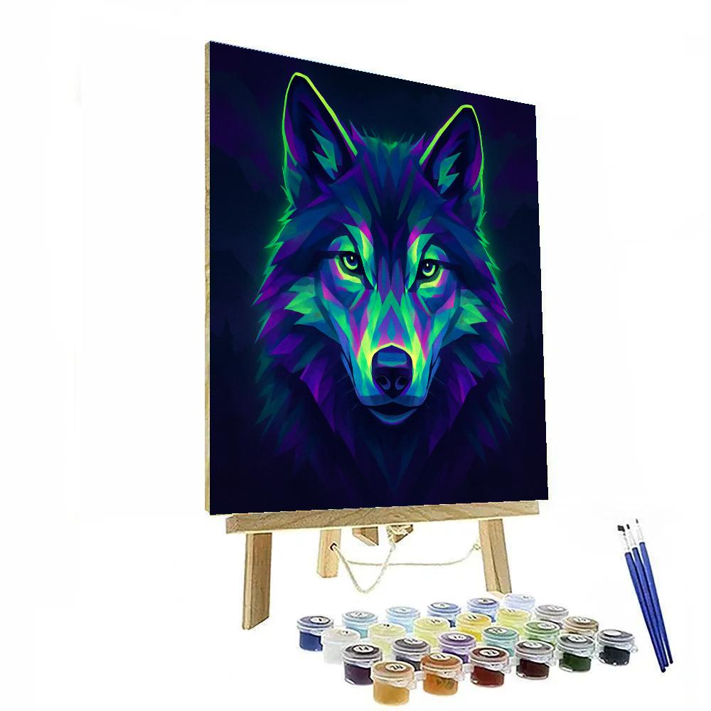 Prismatic Wolf Gaze painting number kit