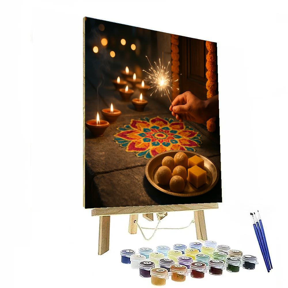 Diwali Doorstep At Dusk Paint by numbers kits