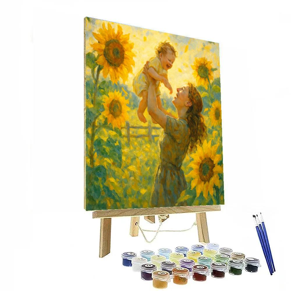 Sunflower Field Embrace Numbered painting kits