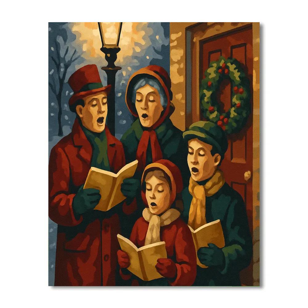 Lamplight Carolers Paint by numbers art