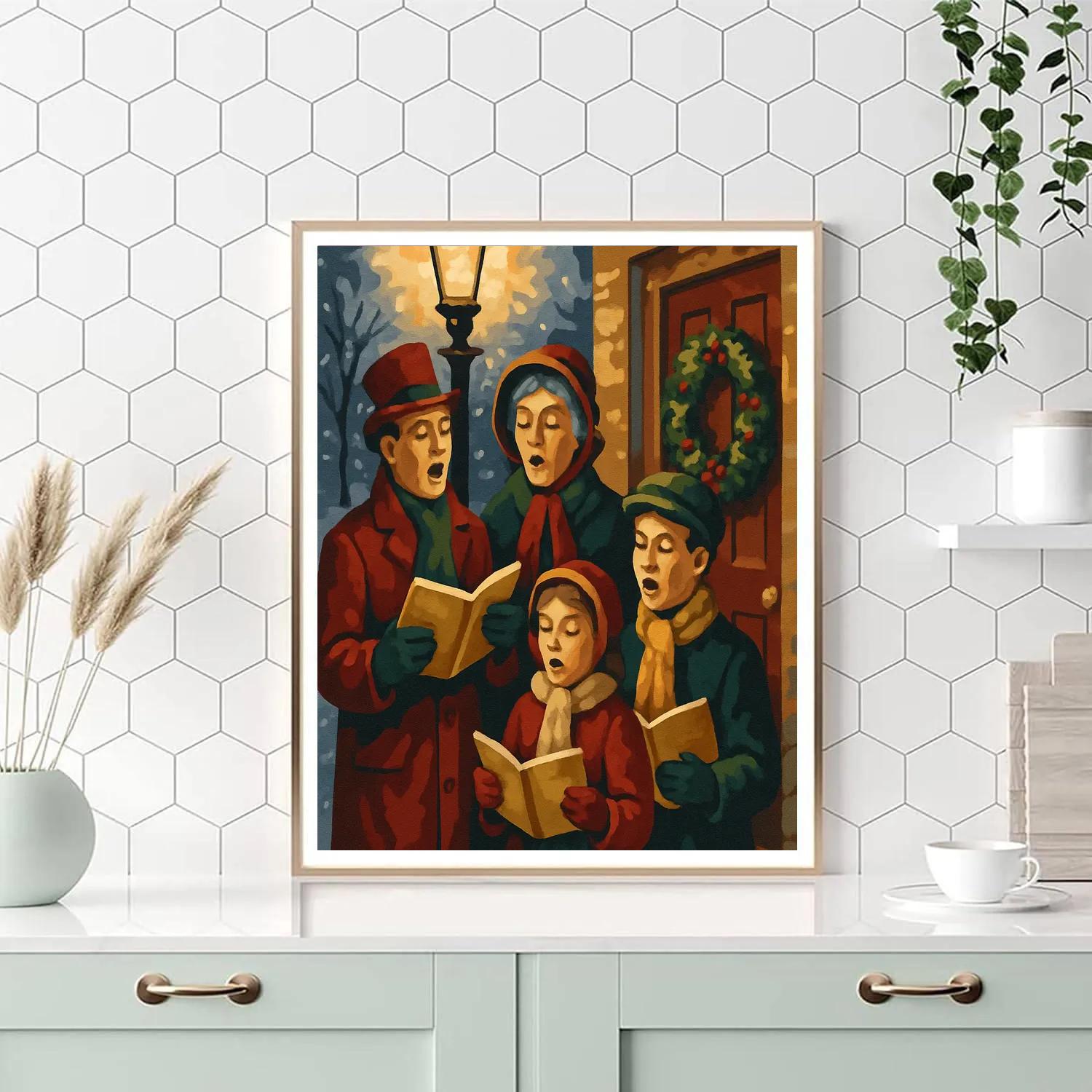 Lamplight Carolers Paint by numbers art