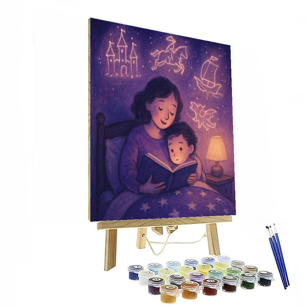 Bedtime Story Under A Galaxy Blanket paint by numbers