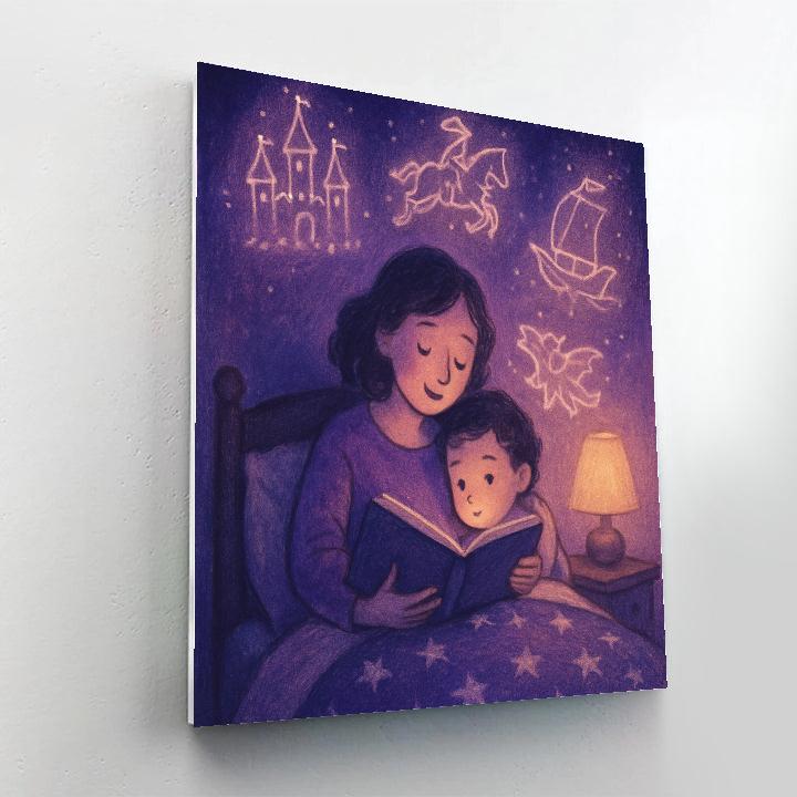 Bedtime Story Under A Galaxy Blanket paint by numbers