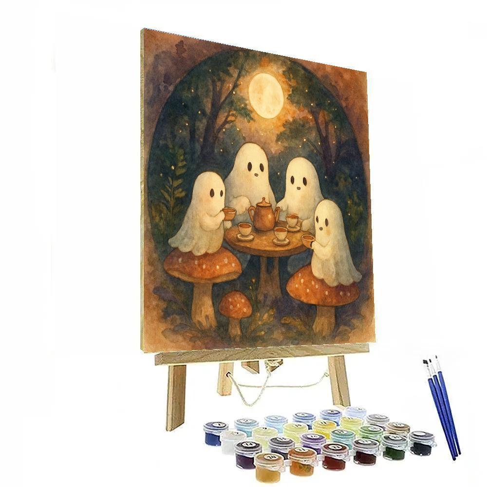 Midnight Mushroom Tea Party paint by number