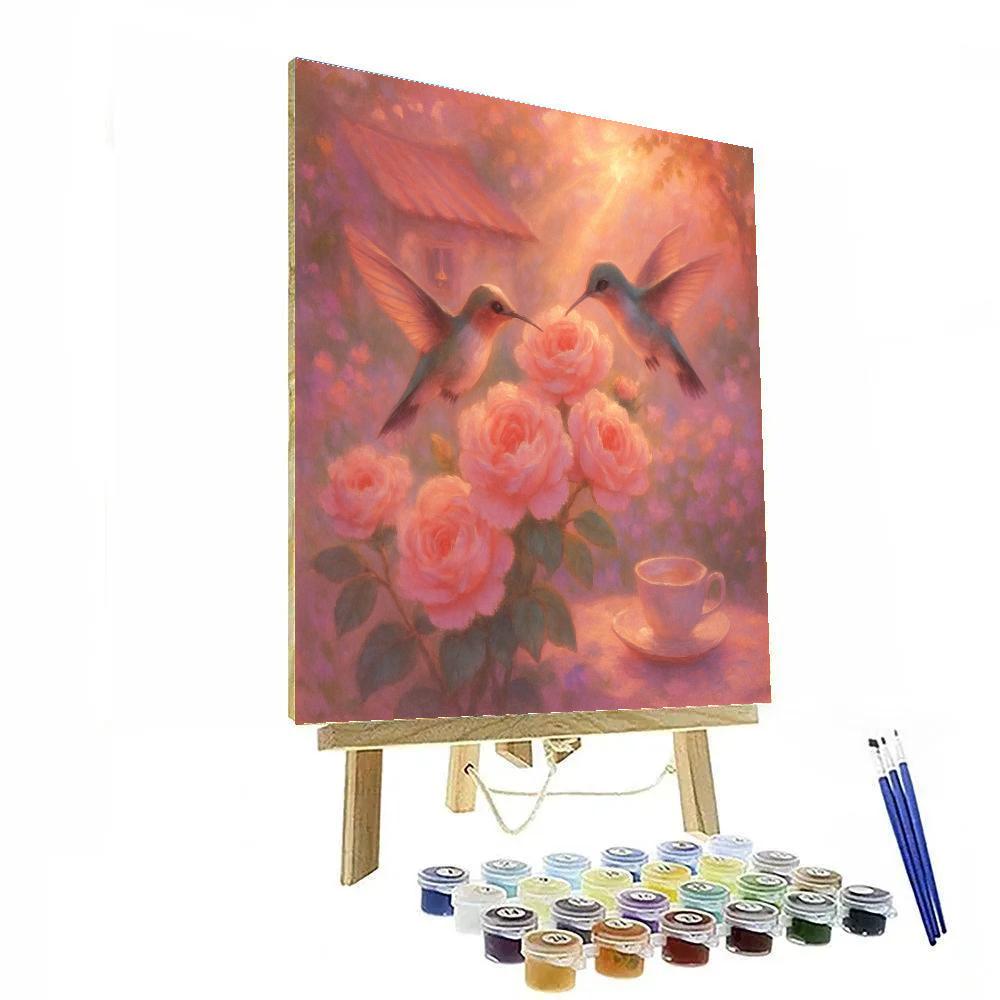 Hummingbird Tea Garden Numbered painting kits