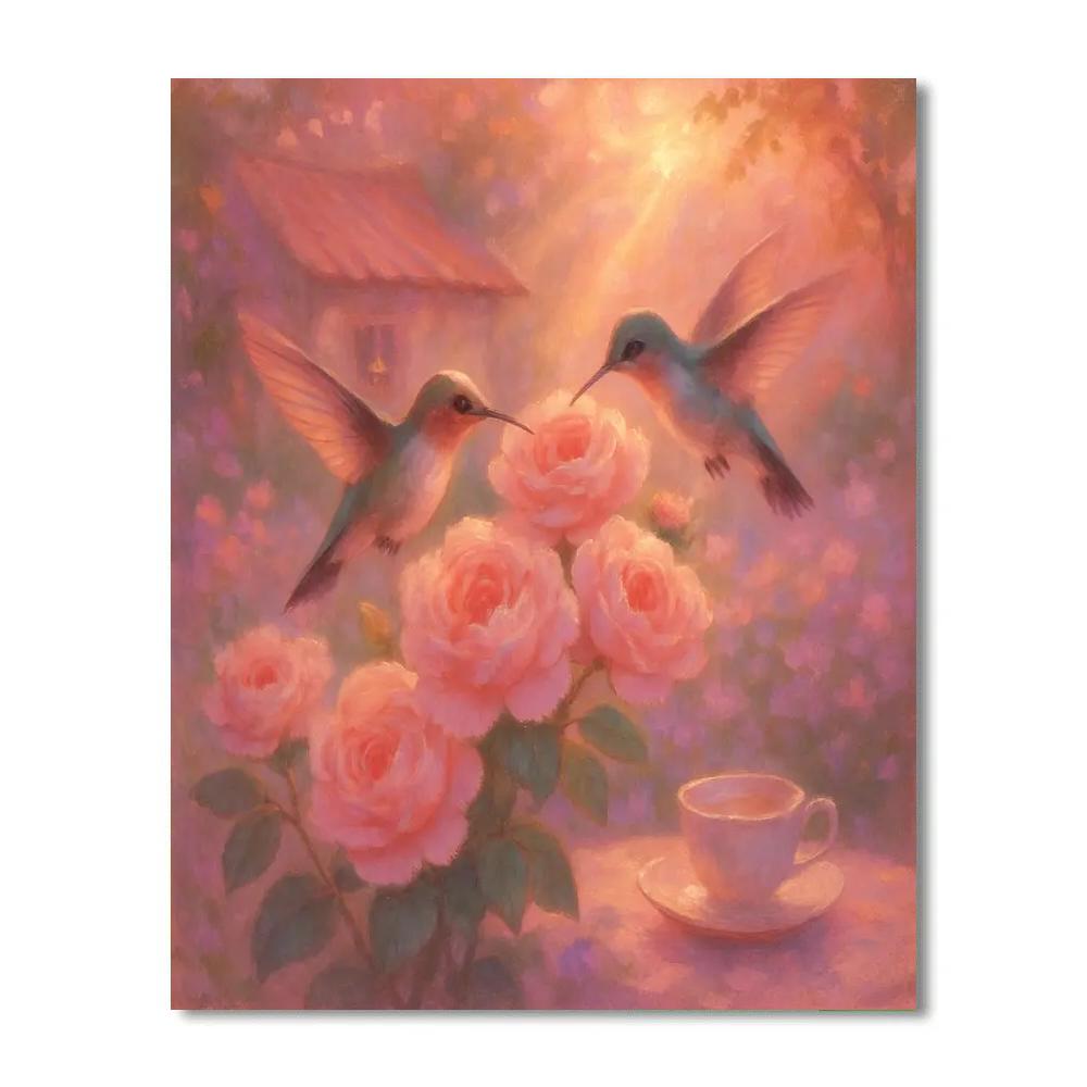 Hummingbird Tea Garden Numbered painting kits