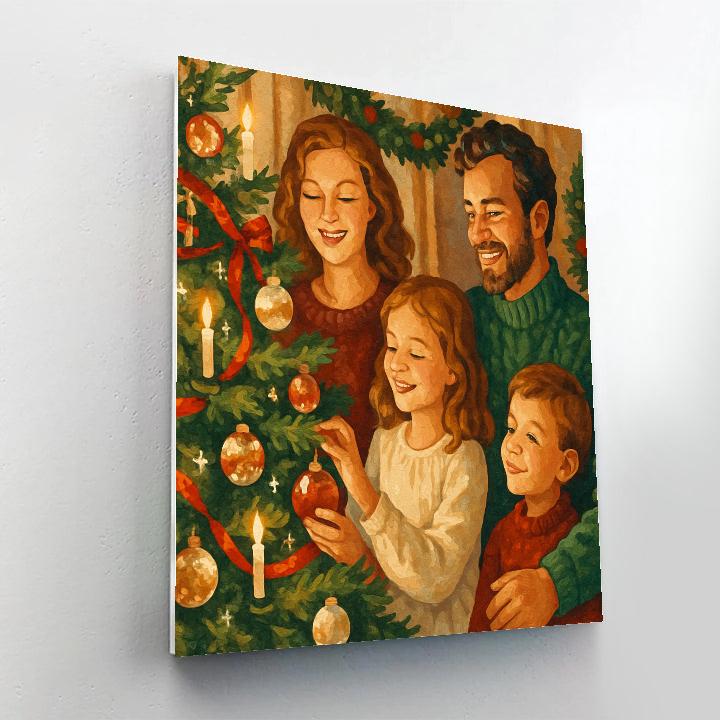 Trimming The Tree Painting by numbers kit