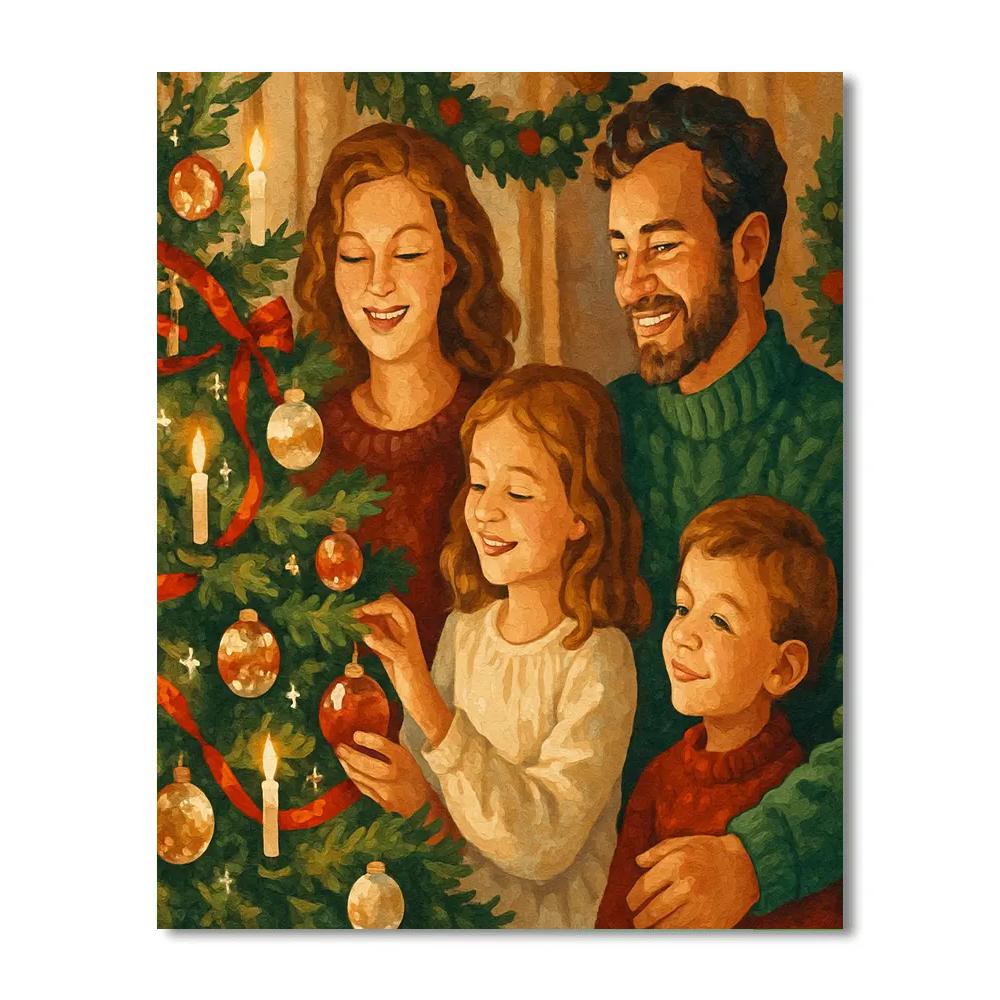 Trimming The Tree Painting by numbers kit