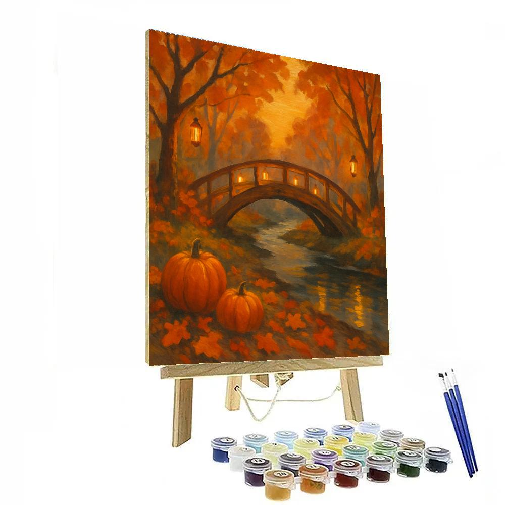 Autumn Lantern Bridge DIY paint by numbers