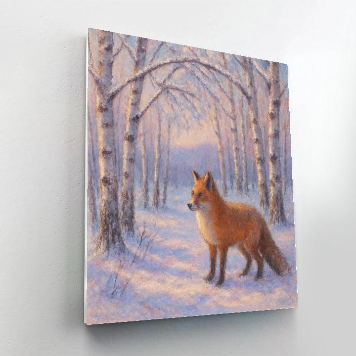 Fox Among Silver Birch paint by numbers