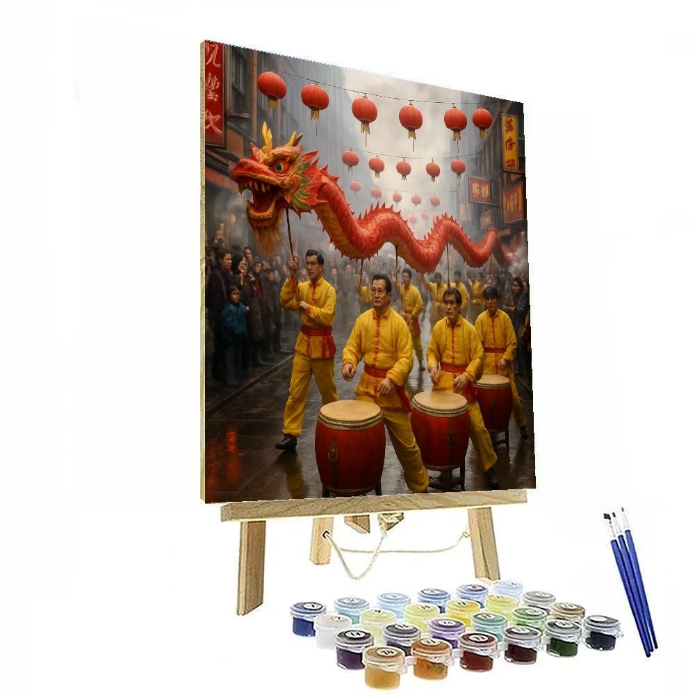 Lunar New Year Dragon Dance painting number kit