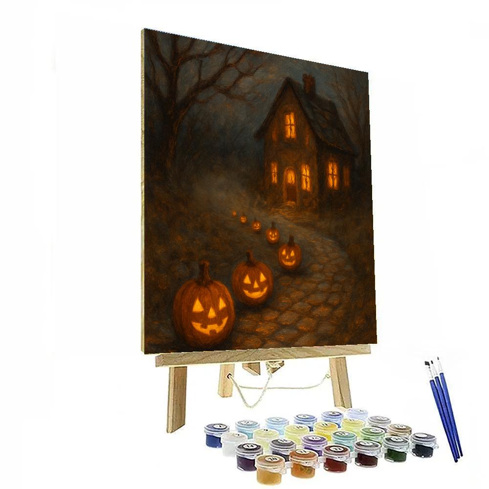 Cobblestone Candlelight Procession paint by numbers