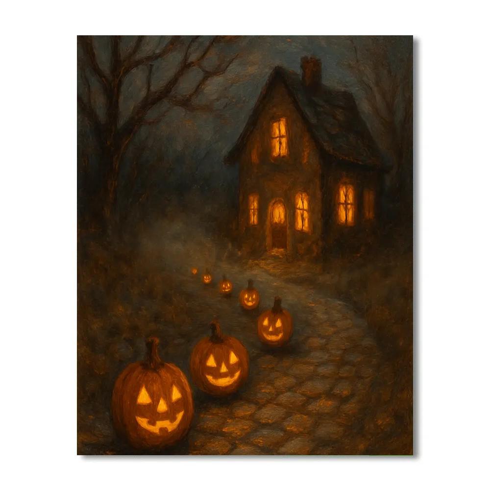 Cobblestone Candlelight Procession paint by numbers