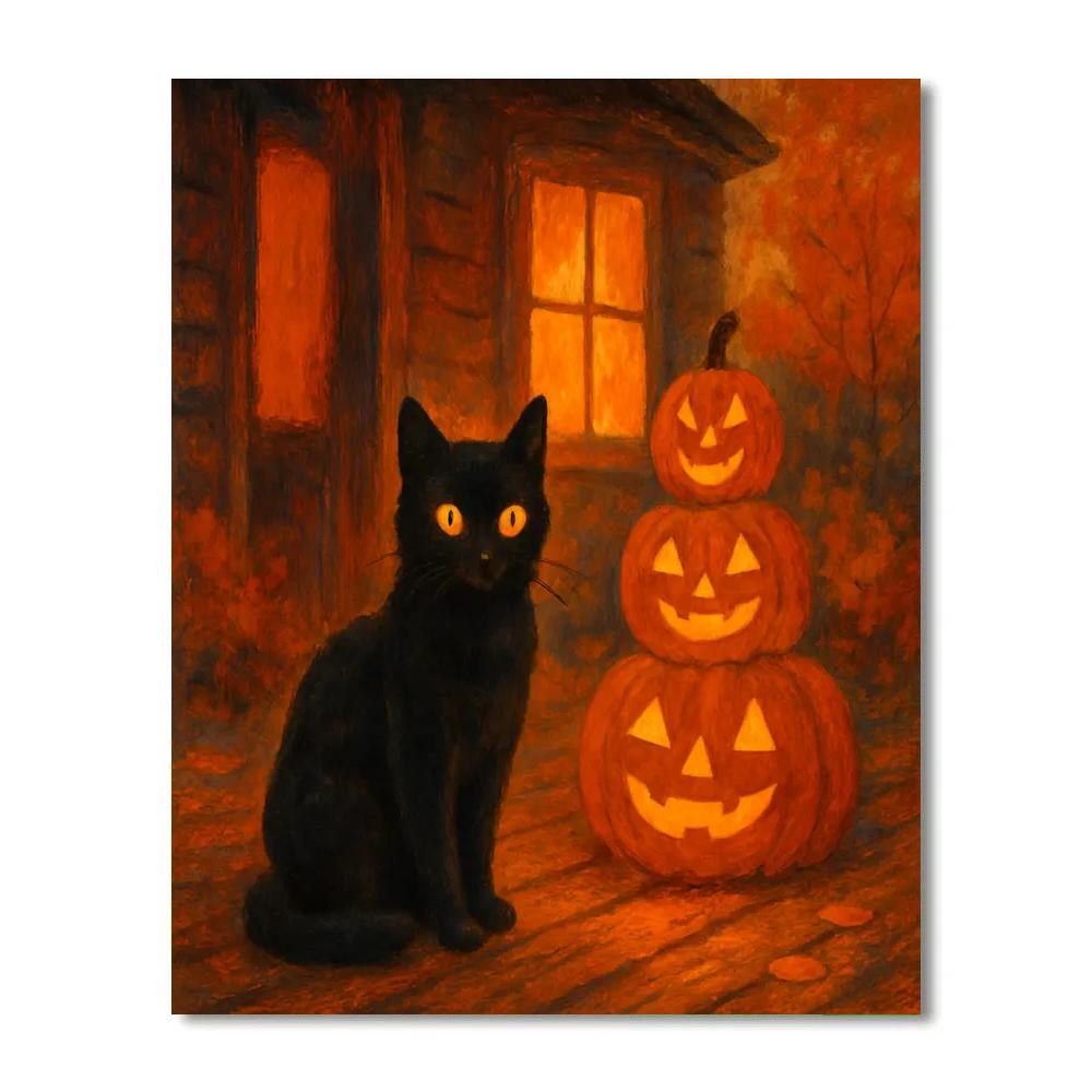 Hearthside Black Cat Vigil Numbered painting kits