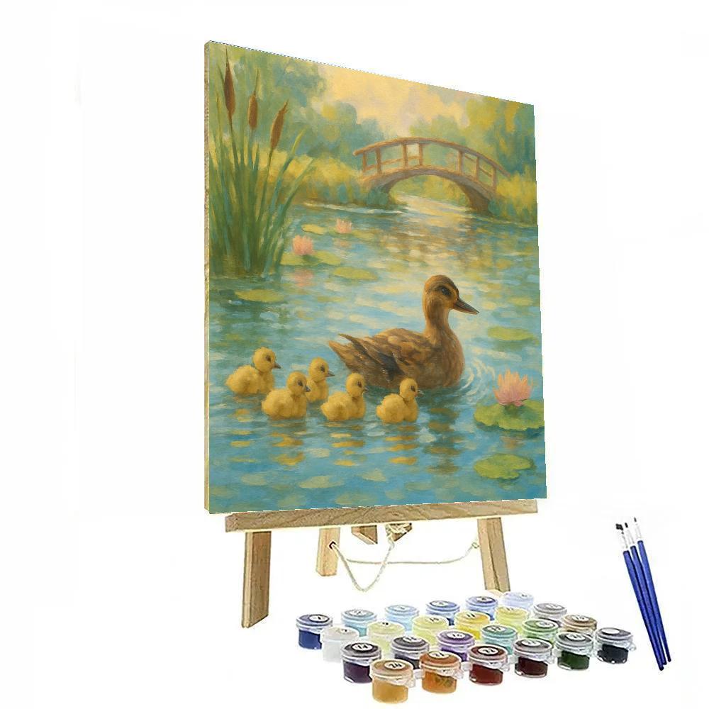 Pond Duckling Parade paint by numbers