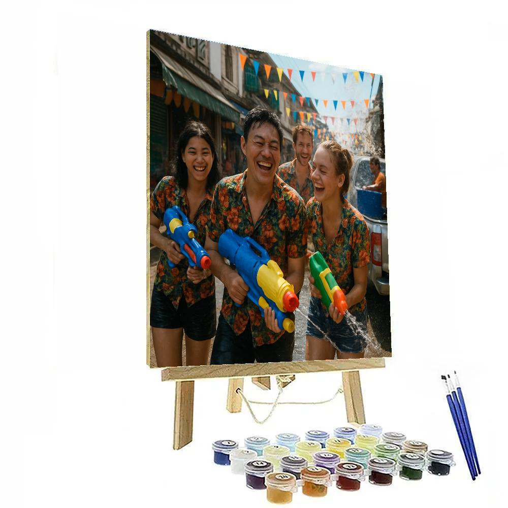Songkran Water Street Festival DIY paint by numbers