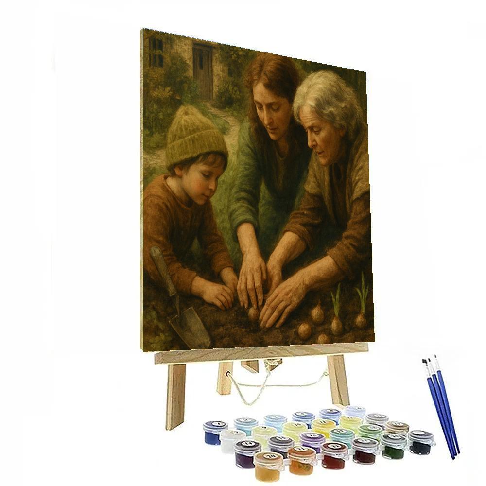 Generational Hands In The Garden Numbered painting kits