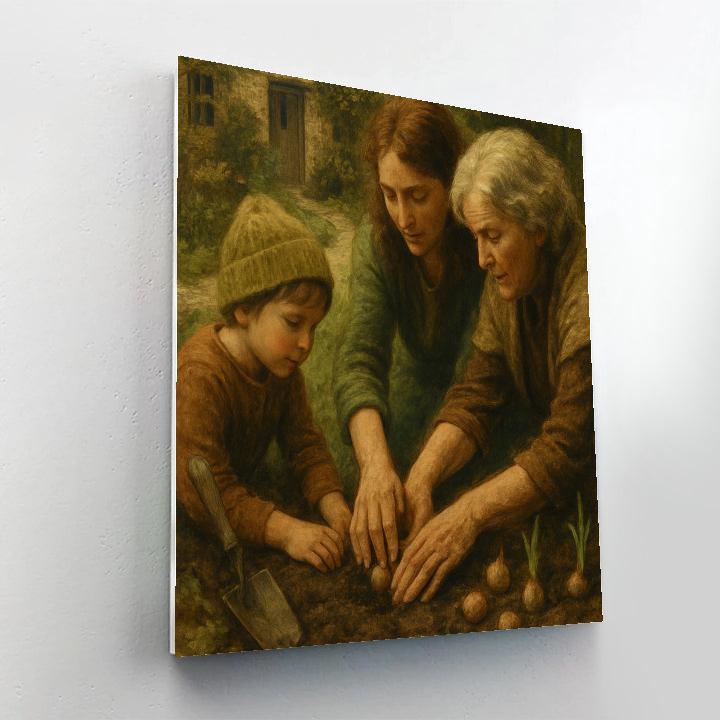 Generational Hands In The Garden Numbered painting kits