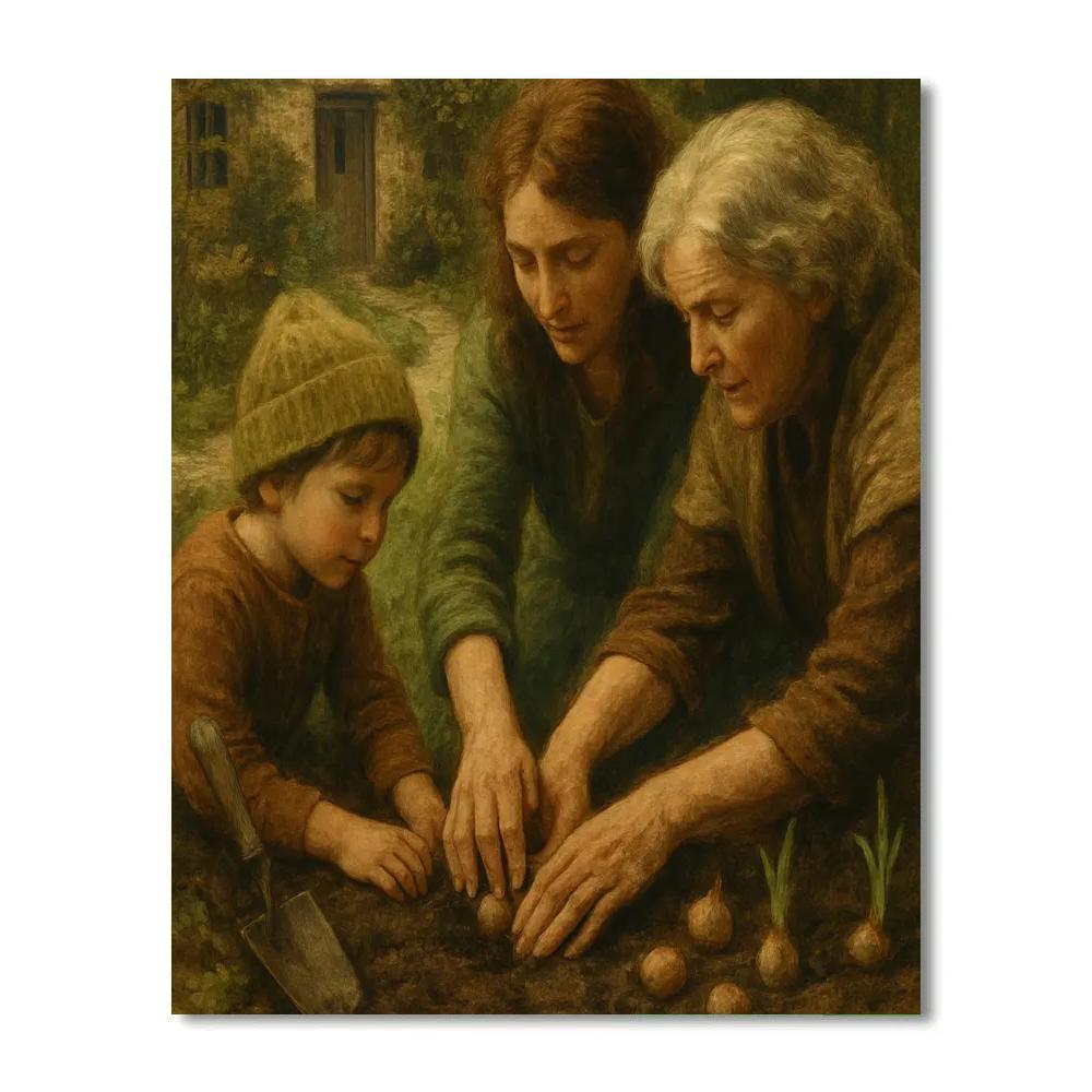 Generational Hands In The Garden Numbered painting kits