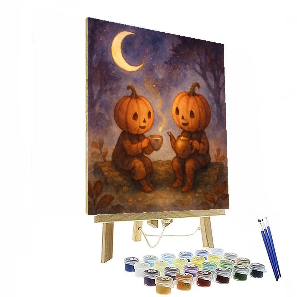 Moonlit Tea For Two Number painting