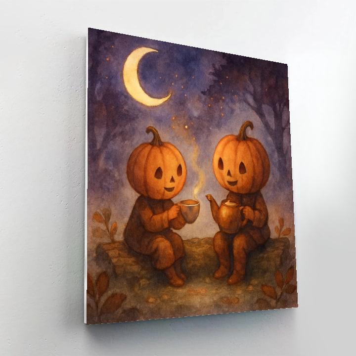 Moonlit Tea For Two Number painting