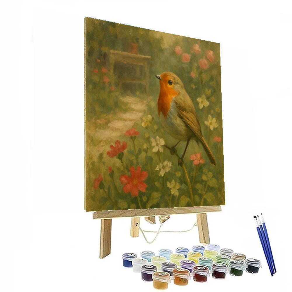 Garden Robin Quiet paint by color
