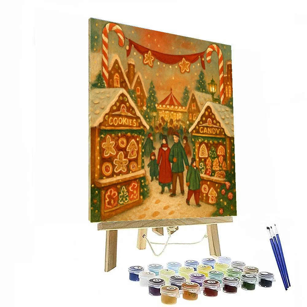 Gingerbread Lane Festival Paint by numbers art