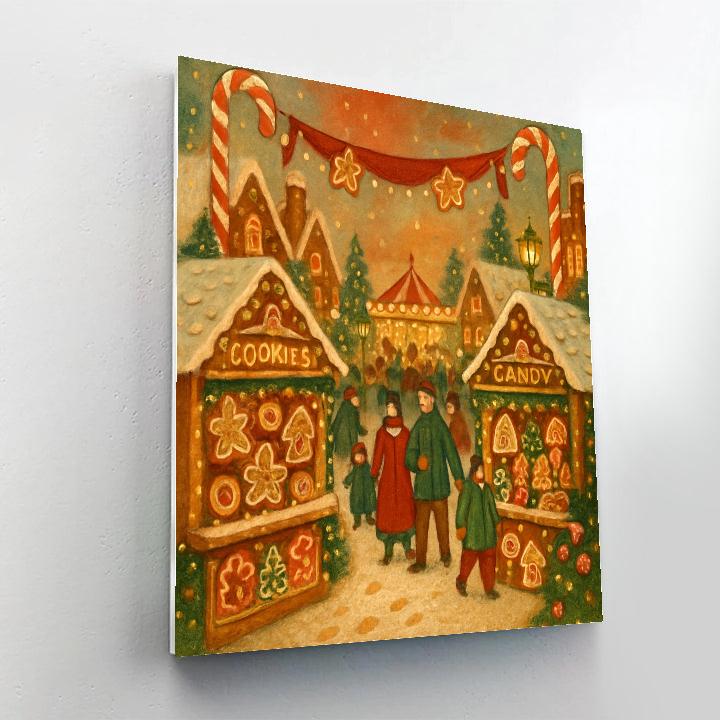 Gingerbread Lane Festival Paint by numbers art