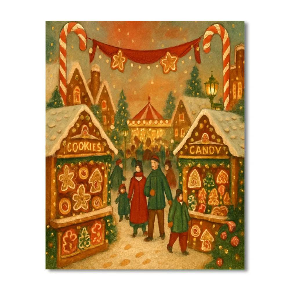 Gingerbread Lane Festival Paint by numbers art