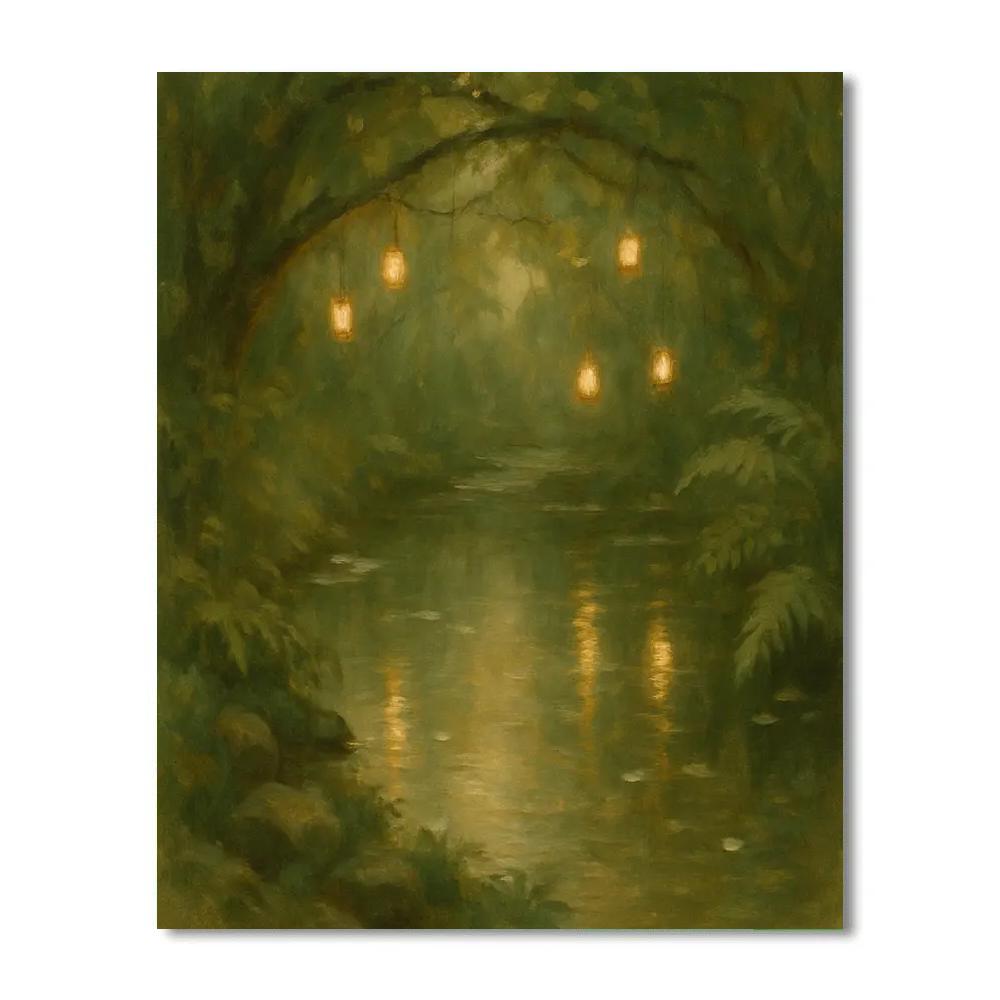 Hidden Glen With Lanterns Paint by numbers art
