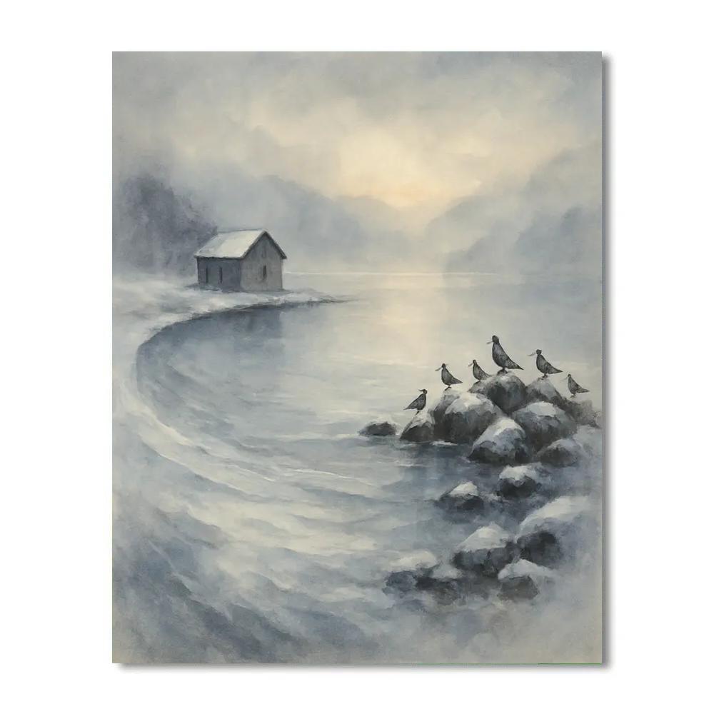 Crescent Bay In Frost Fog Numbered painting kits