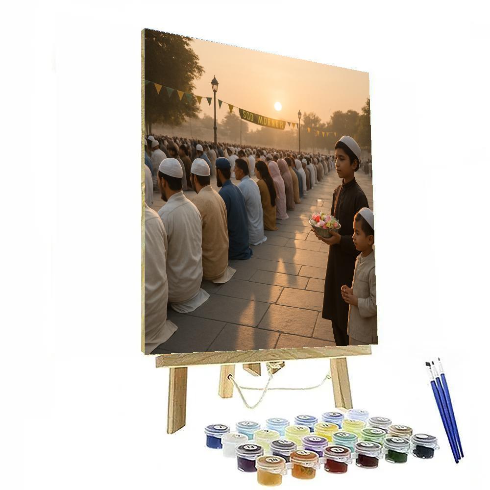 Eid Morning Community Prayer painting number kit