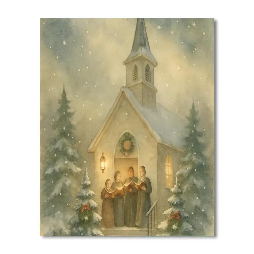 Starry Choir At The Steeple paint by color