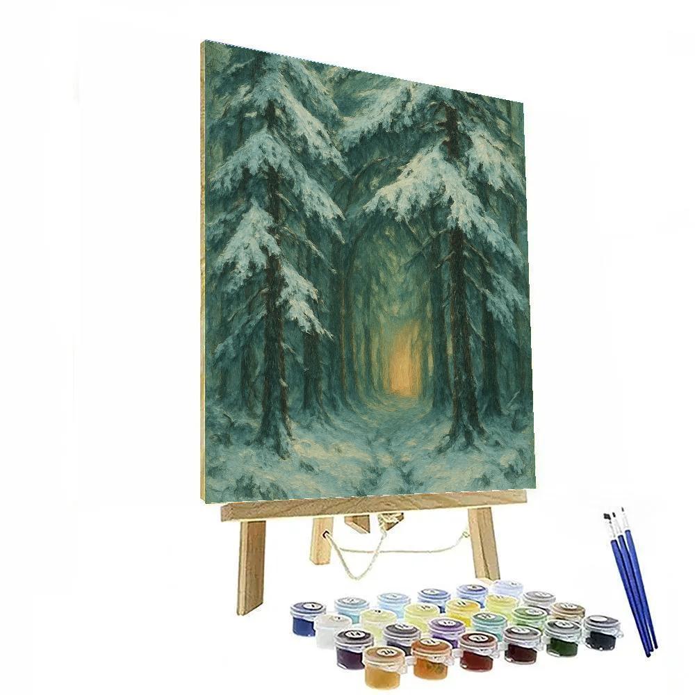 Cathedral Of Snowy Pines paint by numbers