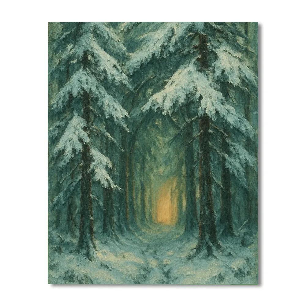 Cathedral Of Snowy Pines paint by numbers