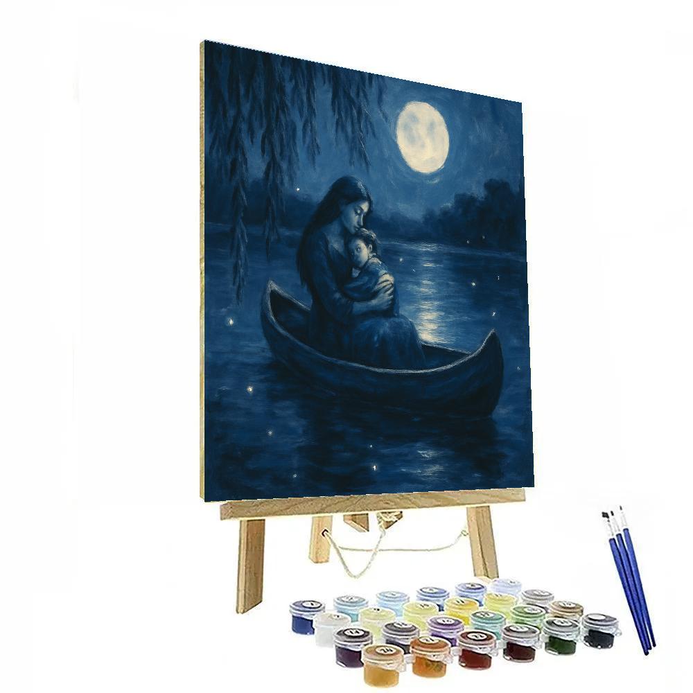 Moonlight Lullaby Canoe Ride Paint by numbers art