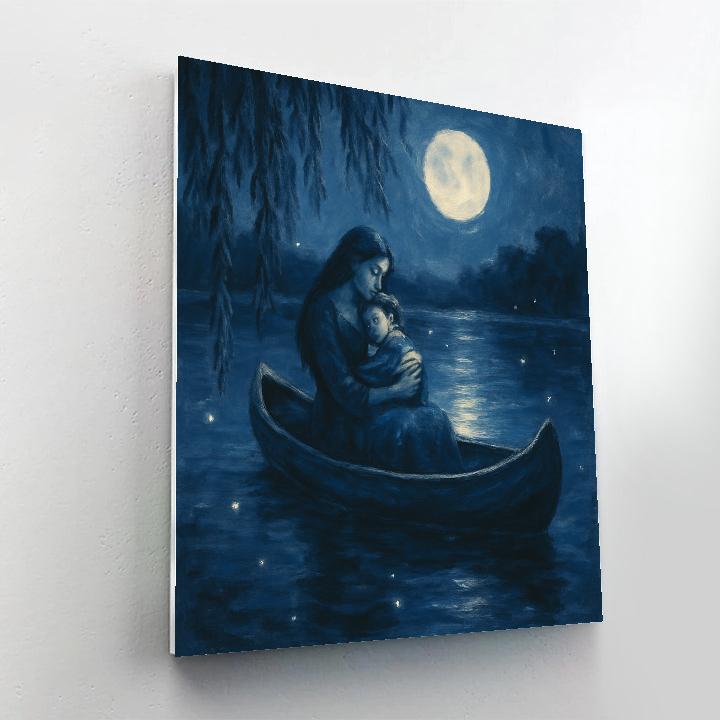 Moonlight Lullaby Canoe Ride Paint by numbers art